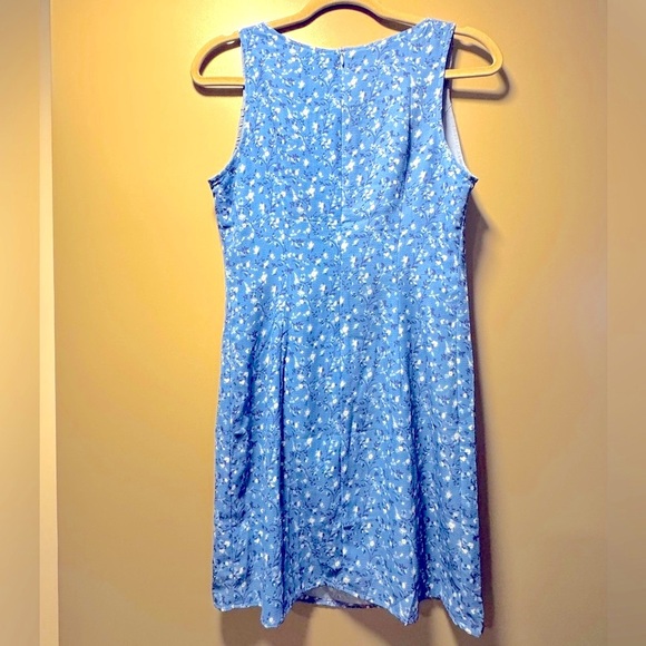 90s Blue Floral Mini Dress with Slit 💙 - Picture 8 of 8